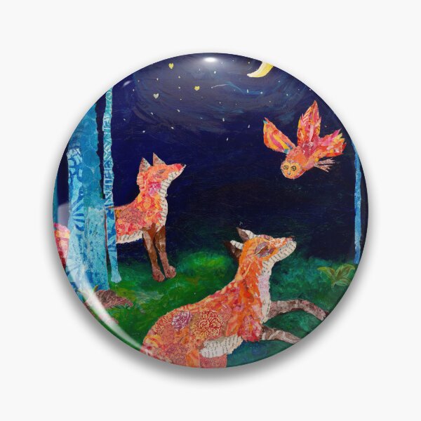 Item preview, Whimsical Foxes in the Magical Night Forest designed and sold by Laura Terese Art.