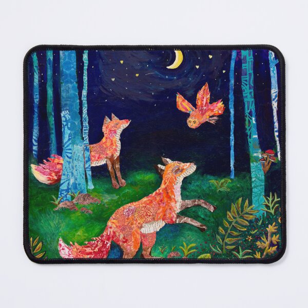 Item preview, Whimsical Foxes in the Magical Night Forest designed and sold by Laura Terese Art.