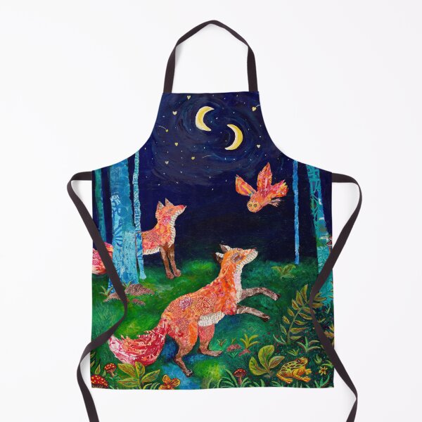 Aperçu de l'œuvre Renards fantaisistes dans la forêt nocturne magique créée et vendue par Laura Terese Art.