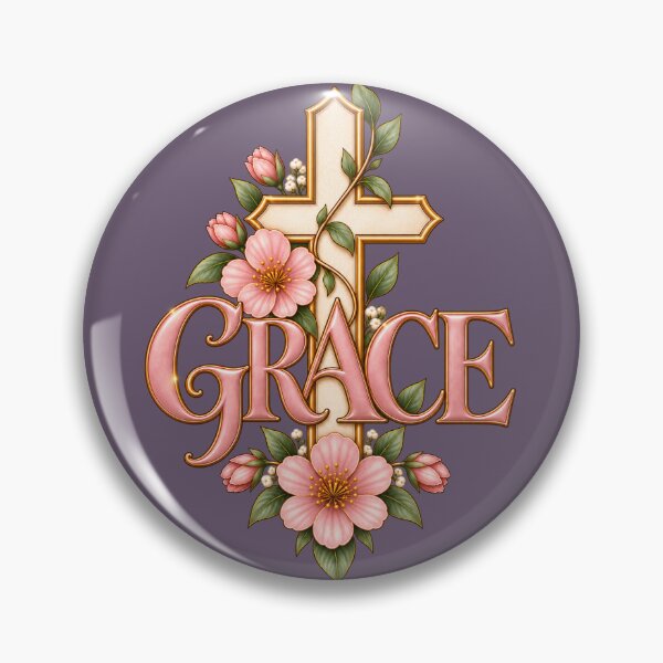 Item preview, Grace Christian Cross – Elegant Floral Faith Design designed and sold by HO•Designs.