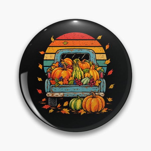 Item preview, Retro Autumn Pumpkin Harvest Vintage Pickup Truck  designed and sold by Moizento.