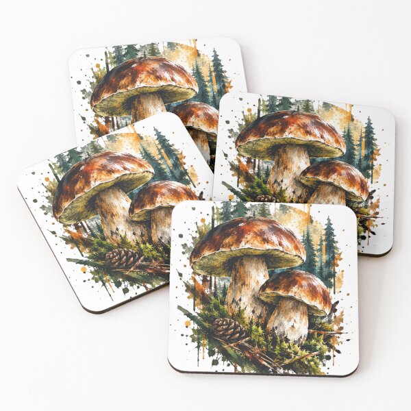 Item preview, Forest Magic: Watercolor Porcini Mushrooms and Woodland Realm designed and sold by Dundys.