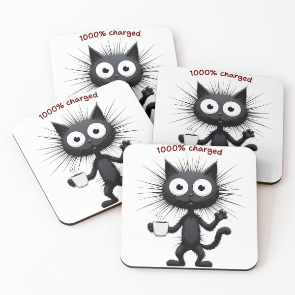 Item preview, 1000% Charged Cat With Spiky Electrified Fur designed and sold by mimikaka.
