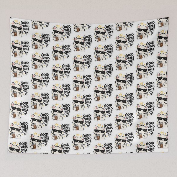 Item preview, Good Vibes Only Cool Cat designed and sold by ammi.