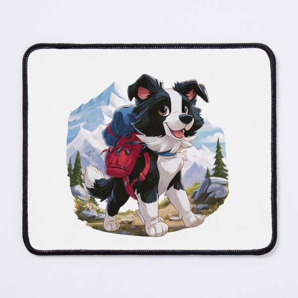 Item preview, Cute Border Collie Hiking Dog Mountain Adventure designed and sold by NicolasGlowArt.