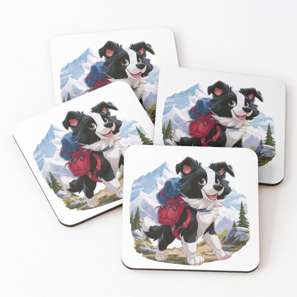 Item preview, Cute Border Collie Hiking Dog Mountain Adventure designed and sold by NicolasGlowArt.
