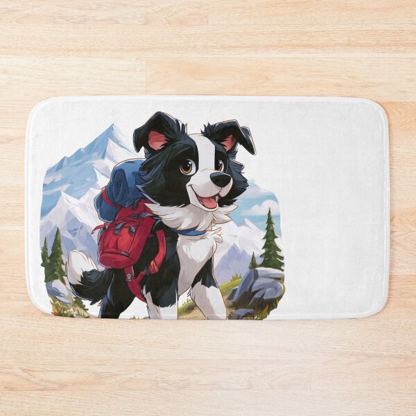 Item preview, Cute Border Collie Hiking Dog Mountain Adventure designed and sold by NicolasGlowArt.