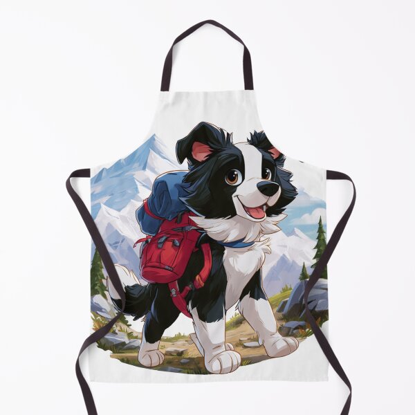 Item preview, Cute Border Collie Hiking Dog Mountain Adventure designed and sold by NicolasGlowArt.