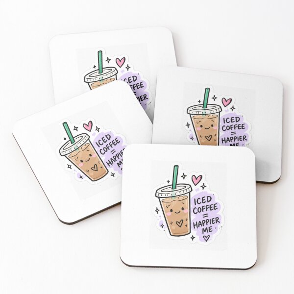 Item preview, Iced Coffee Happier Me Sticker designed and sold by ammi.