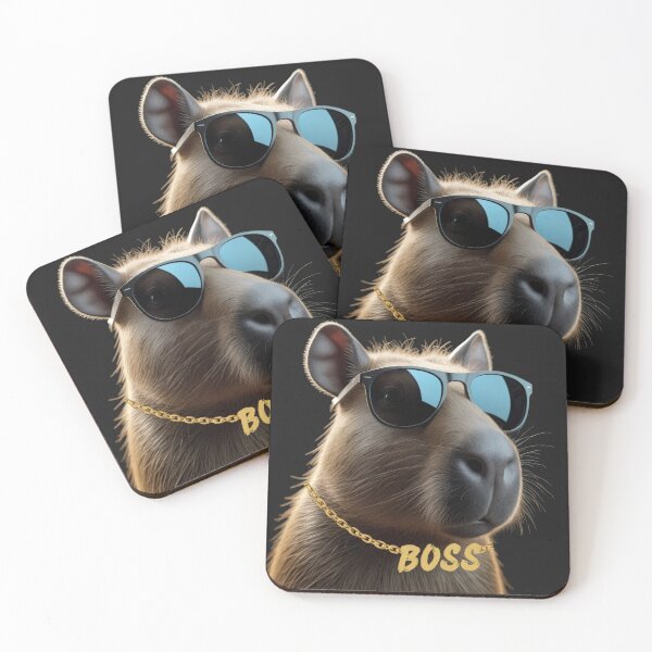 Item preview, Cool Capybara Boss with Sunglasses – Funny 3D Animal Art designed and sold by mimikaka.