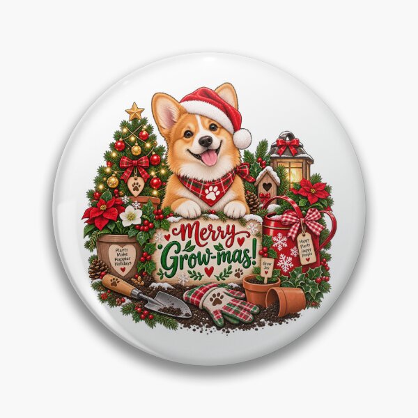 Item preview, Corgi Christmas Gift, Gardener Christmas Gift, Funny Plant Lover Gift, Merry Grow-mas Corgi, Christmas Gift for Gardener, Dog Lover Holiday Gift designed and sold by PRINYOS.
