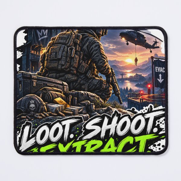 Item preview, LOOT. SHOOT. EXTRACT. REPEAT. designed and sold by Gog Qui.