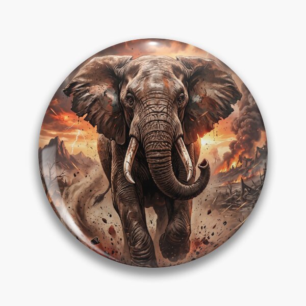 Item preview, Charging Elephant - Epic Wildlife Art designed and sold by Lucid Dream Pixel.