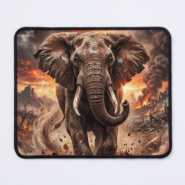 Item preview, Charging Elephant - Epic Wildlife Art designed and sold by Lucid Dream Pixel.