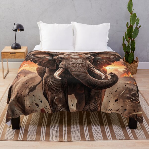 Item preview, Charging Elephant - Epic Wildlife Art designed and sold by Lucid Dream Pixel.