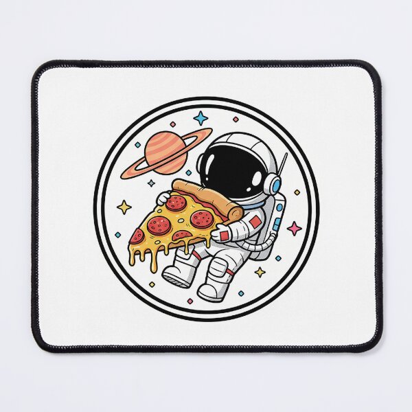 Item preview, Cute Astronaut Eating Pizza in Space - Funny Sci-Fi Art designed and sold by Nubian Style.