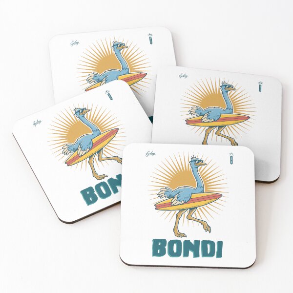Item preview, Retro Surf Ostrich Sydney Bondi designed and sold by NullSpacePrints.