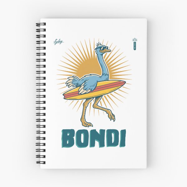 Item preview, Retro Surf Ostrich Sydney Bondi designed and sold by NullSpacePrints.