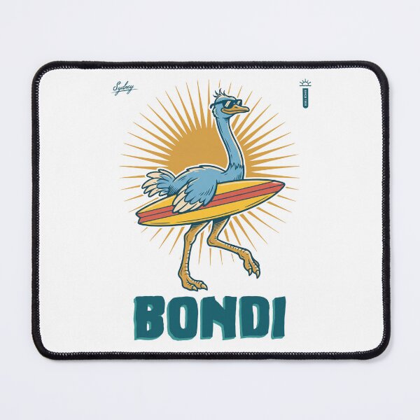 Item preview, Retro Surf Ostrich Sydney Bondi designed and sold by NullSpacePrints.