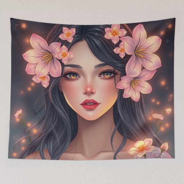Item preview, Beautiful Woman with Flowers in Hair designed and sold by GenesisArtis.