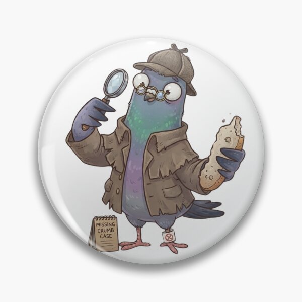 Item preview, Sherlock Pigeon Detective - The Case of the Missing Crumb Vector Art designed and sold by CreativeNest Prints.