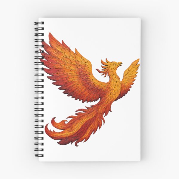 Item preview, Majestic Phoenix Wooden Jigsaw Puzzle Fiery Feather Art designed and sold by VisualVerseLab.
