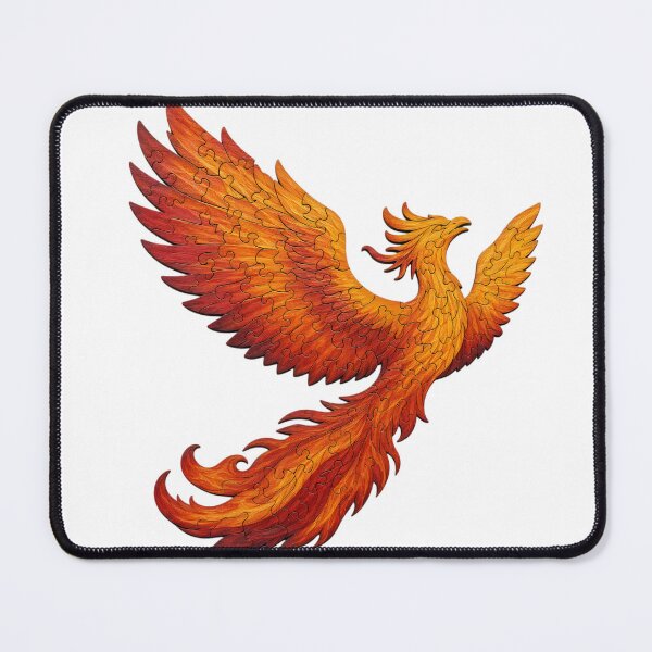 Item preview, Majestic Phoenix Wooden Jigsaw Puzzle Fiery Feather Art designed and sold by VisualVerseLab.