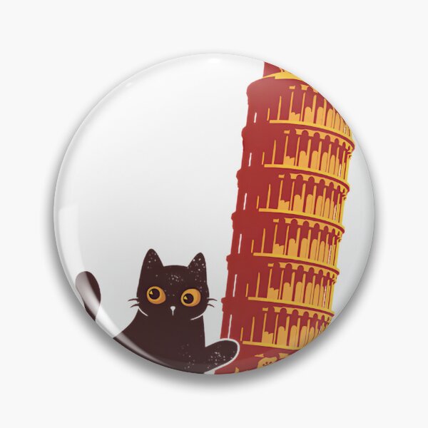 Item preview, Purrfectly Tilted Cute Cat Leaning Like Pisa Tower Funny Cat Illustration designed and sold by satawis.