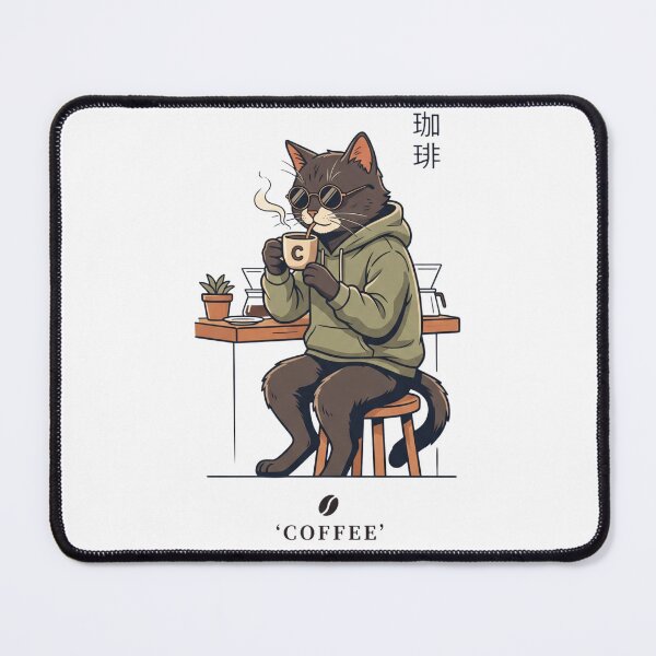 Item preview, Chill Cat Drinking Coffee - Minimalist Anime Streetwear Aesthetic designed and sold by filalihicham1.