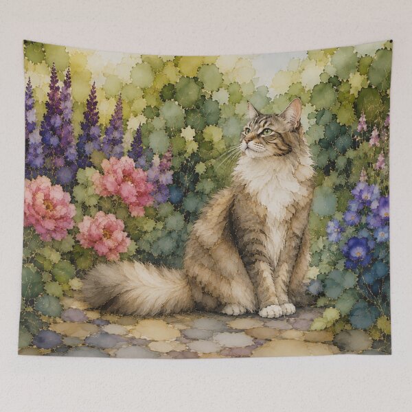 Item preview, Cat in the Garden designed and sold by PurrfectWhisper.