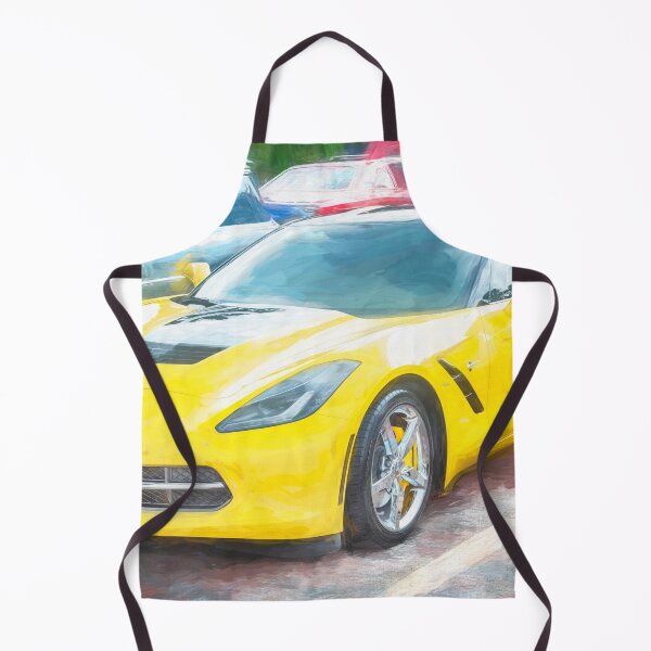 Item preview, 2014 Corvette Stingray Coupe Velocity Yellow Hood Badge Poster designed and sold by RichFrancoCars.