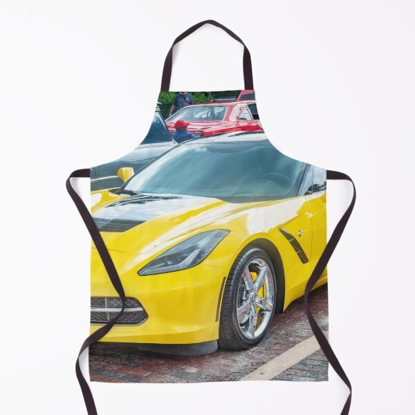 Item preview, 2014 Corvette Stingray Coupe Velocity Yellow Hood Badge Poster designed and sold by RichFrancoCars.