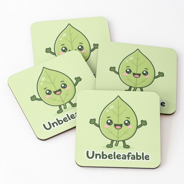 Item preview, Unbeleafable Funny Leaf Illustration | Cute Pun Gift designed and sold by moonlit.ink.shop.