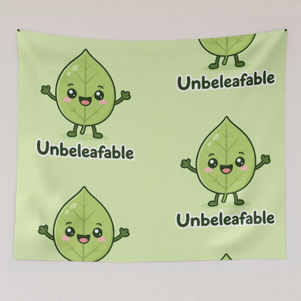 Item preview, Unbeleafable Funny Leaf Illustration | Cute Pun Gift designed and sold by moonlit.ink.shop.