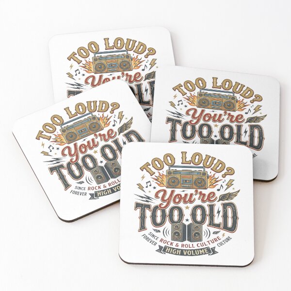 Item preview, Too Loud You're Too Old - Classic Rock & Roll Retro Boombox Quote designed and sold by MiaStyleStudio.