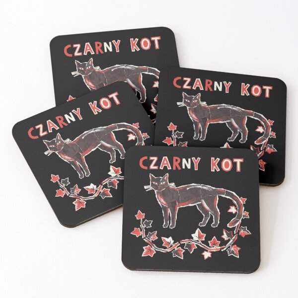 Item preview, Czarny Kot Polish Black Cat Folk Art Linocut Ivy Vine Illustration Shirt designed and sold by TeNovaStudio.