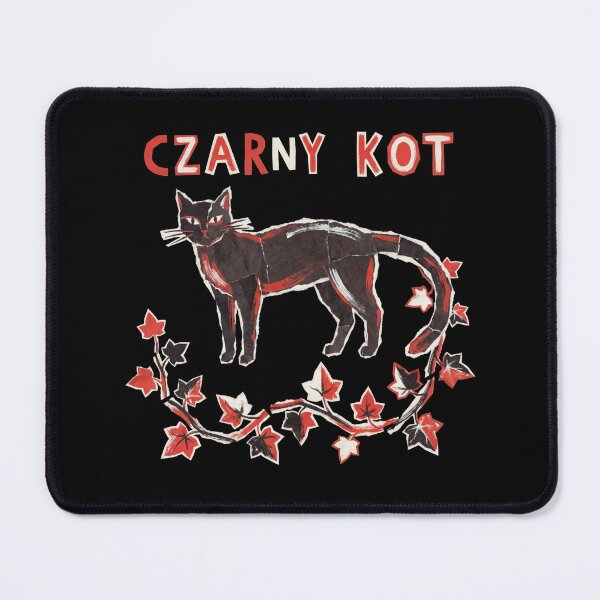Item preview, Czarny Kot Polish Black Cat Folk Art Linocut Ivy Vine Illustration Shirt designed and sold by TeNovaStudio ⭐⭐⭐⭐⭐.