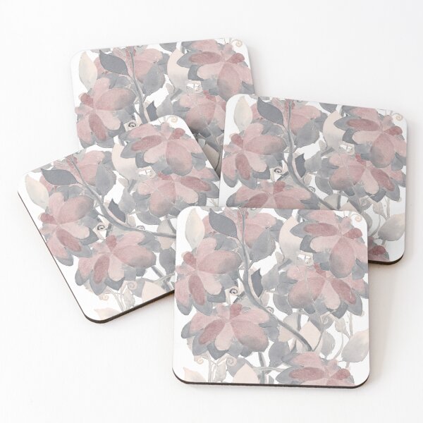 Item preview, Gray and Pink Floral Mural Watercolor Bouquet designed and sold by FaireWaveArt.