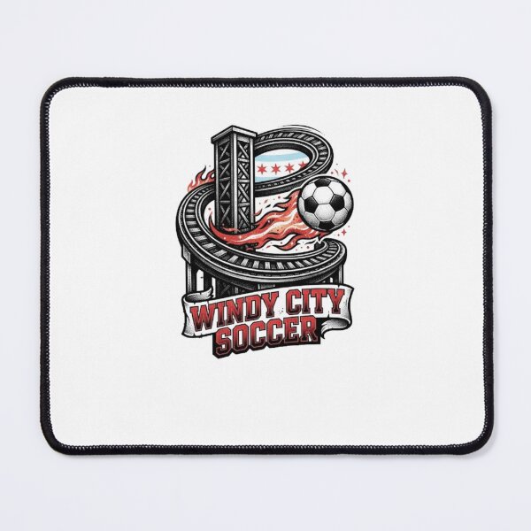 Item preview, Windy City Soccer - Chicago L-Train & Fire Football Art designed and sold by MilikDesignsPro.