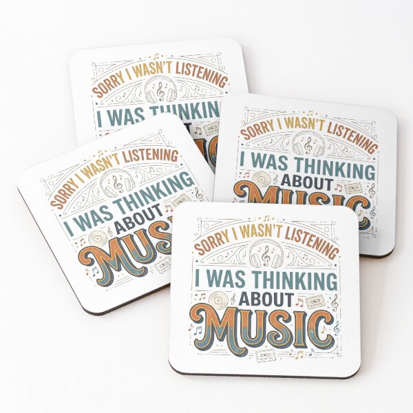 Item preview, Sorry I Wasn't Listening I Was Thinking About Music - Vintage Retro Quote designed and sold by MiaStyleStudio.