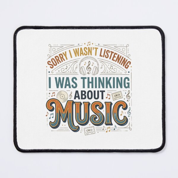 Item preview, Sorry I Wasn't Listening I Was Thinking About Music - Vintage Retro Quote designed and sold by MiaStyleStudio.