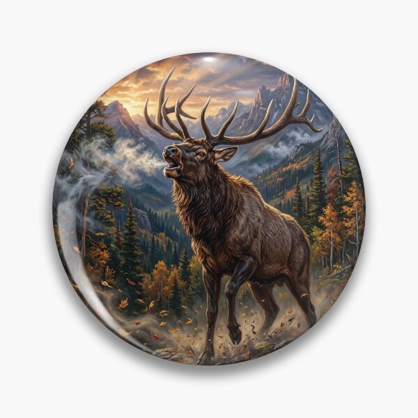 Item preview, Bugling Elk - Autumn Mountain Wildlife Art designed and sold by Lucid Dream Pixel.