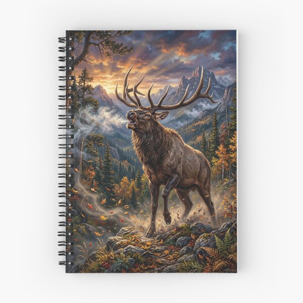 Item preview, Bugling Elk - Autumn Mountain Wildlife Art designed and sold by Lucid Dream Pixel.