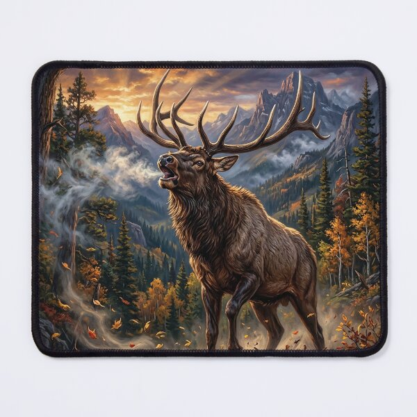 Item preview, Bugling Elk - Autumn Mountain Wildlife Art designed and sold by Lucid Dream Pixel.