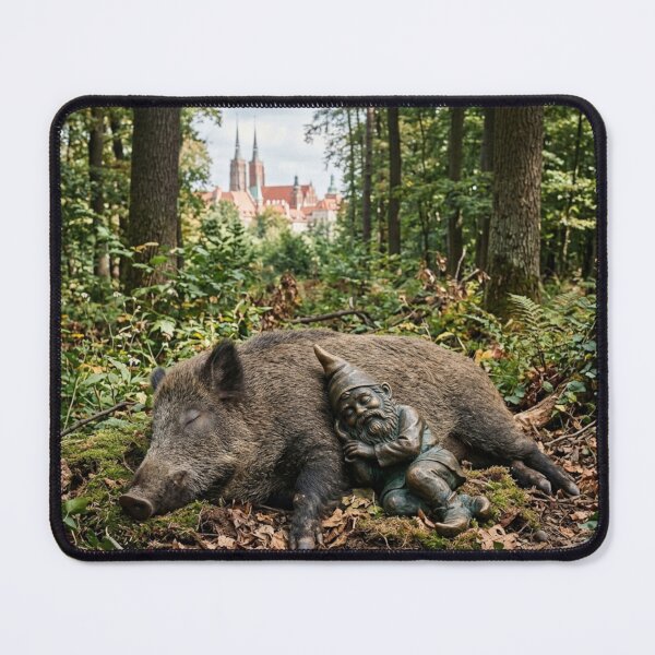Item preview, Sleepy Boar Gnome Art Print – Lifelike Forest Nap Gift, Poland Travel Decor designed and sold by Purrfecta.