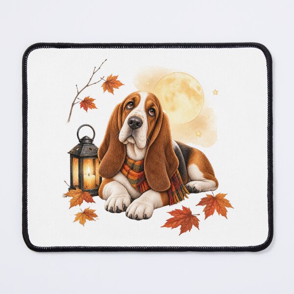 Item preview, Basset Hound Autumn Evening | Cozy Fall Dog designed and sold by PAPIRO SIGLO XXI.