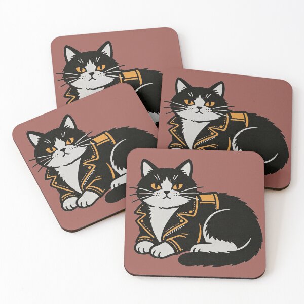 Item preview, Stylish cat in a biker-style jacket designed and sold by mixoubraw.