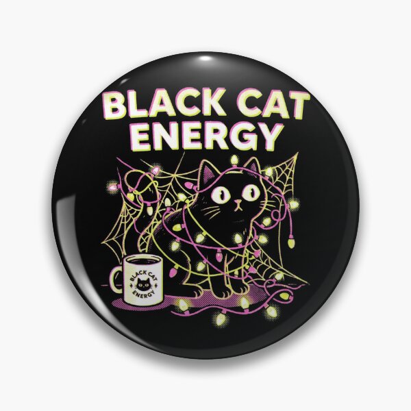 Item preview, Black Cat Energy Tangle Fairy Lights Halloween Coffee Mug Aesthetic Shirt designed and sold by TeNovaStudio ⭐⭐⭐⭐⭐.