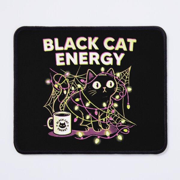 Item preview, Black Cat Energy Tangle Fairy Lights Halloween Coffee Mug Aesthetic Shirt designed and sold by TeNovaStudio.