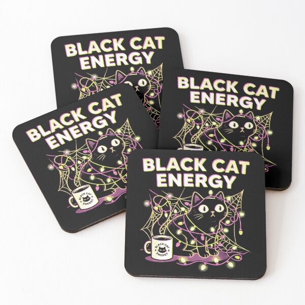 Item preview, Black Cat Energy Tangle Fairy Lights Halloween Coffee Mug Aesthetic Shirt designed and sold by TeNovaStudio.